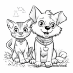 Cute Dog and Cat Friendship Coloring Pages 2