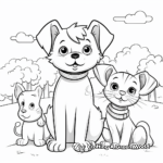 Cute Dog and Cat Friendship Coloring Pages 3