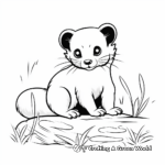 Cute Domestic Ferret Coloring Pages 2