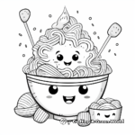 Cute Doodles of Udon Noodles Coloring Pages 1
