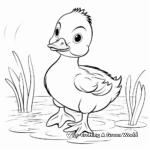 Cute Duckling Coloring Pages 4