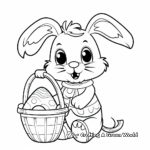 Cute Easter Bunny with Basket for Kids Coloring Pages 3