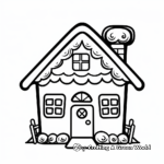 Cute Gingerbread House Coloring Pages 1