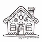 Cute Gingerbread House Coloring Pages 4