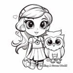 Cute Girl Owl Coloring Pages 4