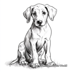 Cute Great Dane Puppy Coloring Pages for Kids 1