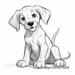 Cute Great Dane Puppy Coloring Pages for Kids 2