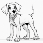 Cute Great Dane Puppy Coloring Pages for Kids 3