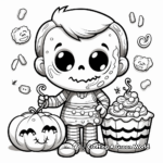 Cute Halloween Candy Trick or Treat Coloring Pages 1