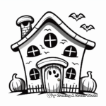 Cute Halloween haunted House Coloring Pages for Children 4