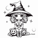Cute Halloween Witch Coloring Pages 3