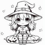 Cute Halloween Witch Coloring Pages 4