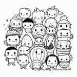 Cute Kawaii Doodle Characters Coloring Pages 1