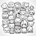 Cute Kawaii Doodle Characters Coloring Pages 2