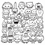 Cute Kawaii Doodle Characters Coloring Pages 3