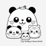 Cute Kawaii Panda Family Coloring Pages 2