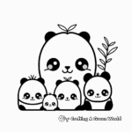 Cute Kawaii Panda Family Coloring Pages 3