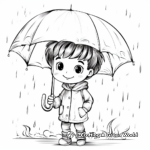 Cute Kid With Umbrella coloring page 1