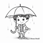 Cute Kid With Umbrella coloring page 2