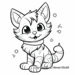 Cute Kitten in a Stocking Coloring Pages 4