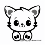 Cute Kitten Paw Print Coloring Pages 1