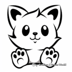 Cute Kitten Paw Print Coloring Pages 2