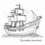 Cute Mayflower Ship Coloring Sheets 1