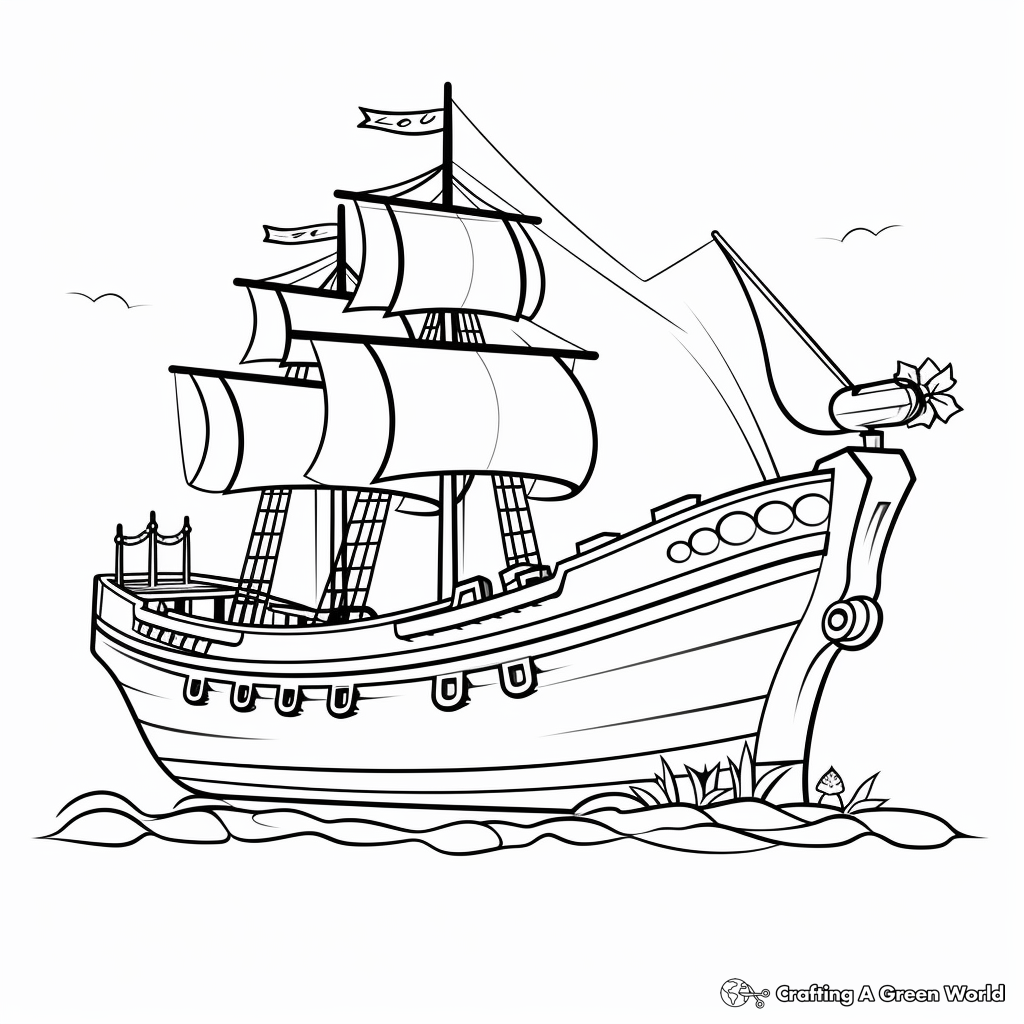 Cute Mayflower Ship Coloring Sheets 1