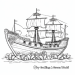 Cute Mayflower Ship Coloring Sheets 2