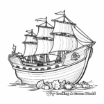 Cute Mayflower Ship Coloring Sheets 3