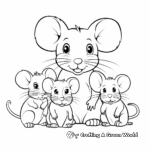 Cute Mouse Family Coloring Pages: Parents and Babies 1