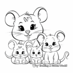 Cute Mouse Family Coloring Pages: Parents and Babies 2