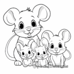 Cute Mouse Family Coloring Pages: Parents and Babies 3