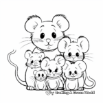 Cute Mouse Family Coloring Pages: Parents and Babies 4