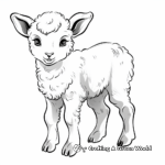 Cute Newborn Lamb Coloring Pages 4