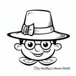 Cute Pilgrim Hat Thanksgiving Sign Coloring Pages 1