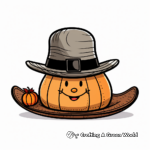 Cute Pilgrim Hat Thanksgiving Sign Coloring Pages 2