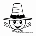 Cute Pilgrim Hat Thanksgiving Sign Coloring Pages 3