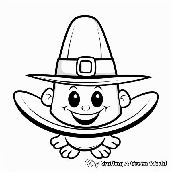 Cute Pilgrim Hat Thanksgiving Sign Coloring Pages 4