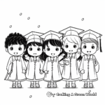 Cute Preschool Kids on Graduation Day Coloring Pages 1