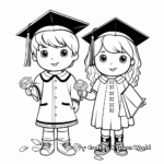Cute Preschool Kids on Graduation Day Coloring Pages 2