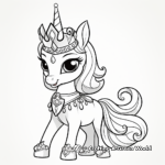 Cute Princess and Unicorn Coloring Pages 1