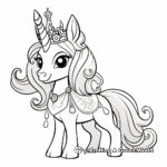 Cute Princess and Unicorn Coloring Pages 3
