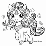 Cute Princess and Unicorn Coloring Pages 4