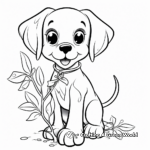 Cute Puppy with Mistletoe Coloring Pages 1