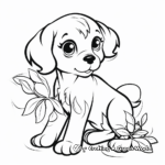 Cute Puppy with Mistletoe Coloring Pages 2