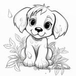 Cute Puppy with Mistletoe Coloring Pages 3