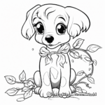 Cute Puppy with Mistletoe Coloring Pages 4