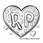 Cute Rainbow and Hearts Coloring Pages 3