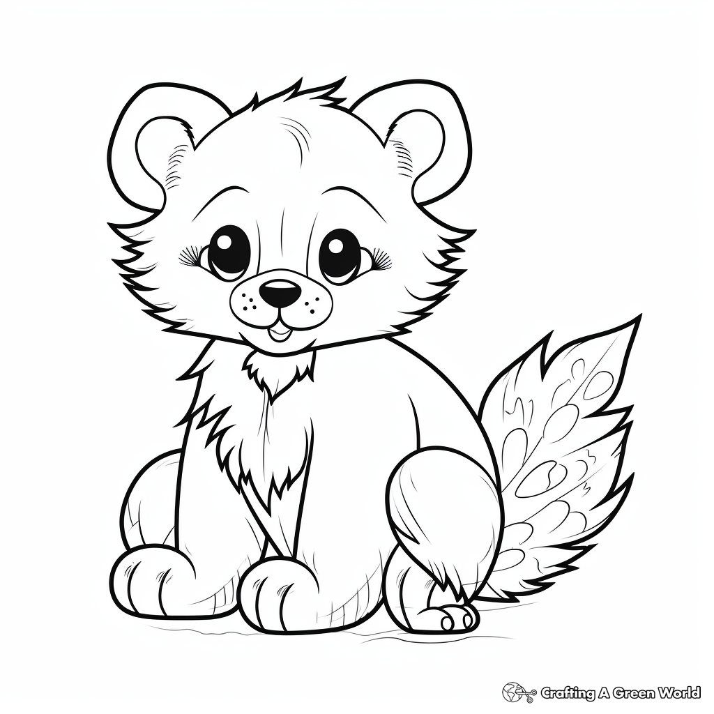 Cute Red Panda Coloring Pages 2